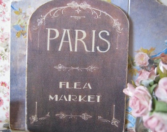 Paris Flea Market Sign/Print for Dollhouse