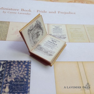 PDF Pride and Prejudice Book for Dollhouse Miniature 1/12 Scale DIGITAL DOWNLOAD