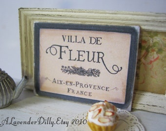 Ville de Fleur Sign for Dollhouse