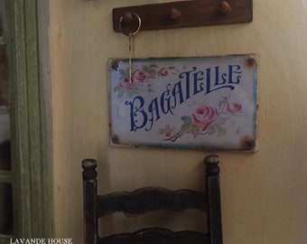 Bagatelle Sign/Print for Dollhouse Miniature 1:12th scale