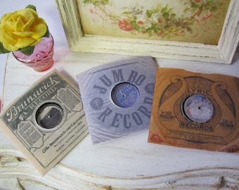 1920's Gramophone Record Kit for Dollhouse 1:12th scale Miniature