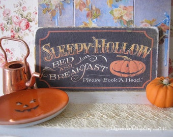 Sleepy Hallow Sign/Print for Dollhouse