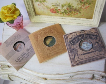 Gramophone Record 1915 Kit for Dollhouse 1:12th scale Miniature