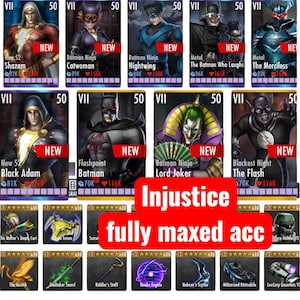 injustice gods among us- fully maxed acc (iOS/android)