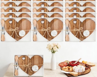 Heart Shaped Mini Cheese Board Set, Custom Quantity, Bamboo/Olive Wood/Acacia Favor