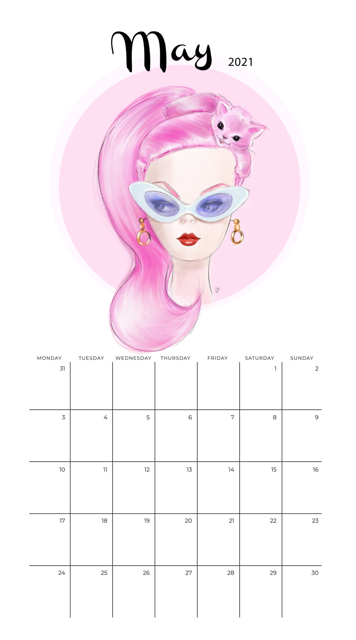 2021 Pinup Girl Wall Calendar Free Shipping In The USA All Etsy