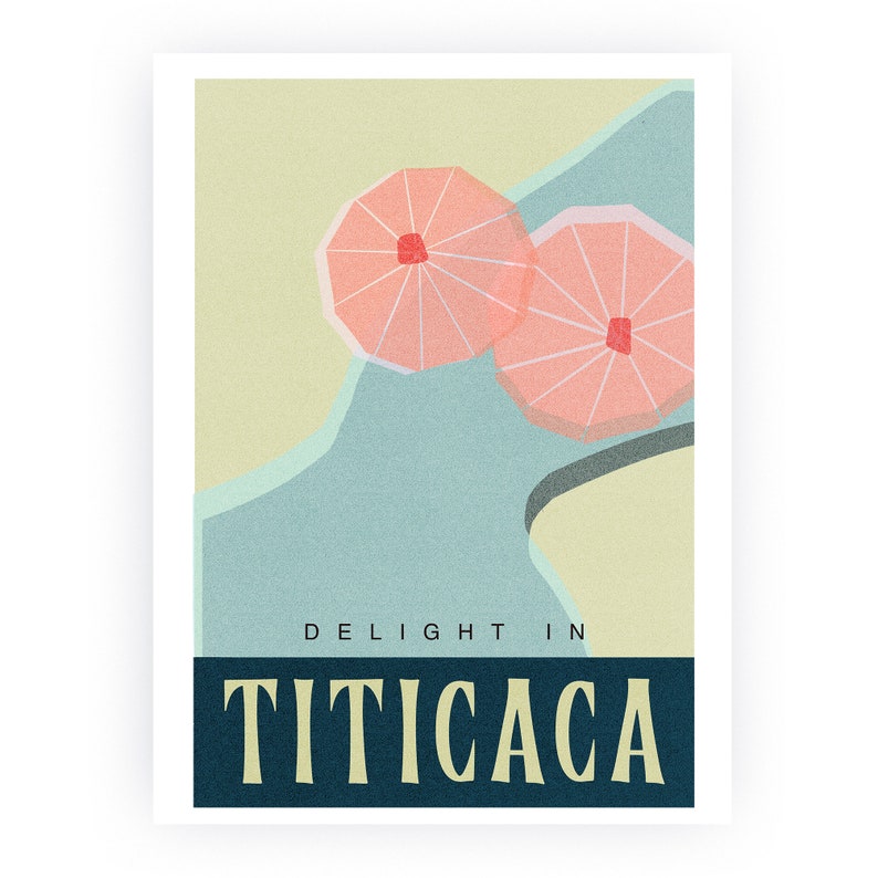 Milwaukee Mall Vintage Minimalist Travel Art Print Titicaca Direct sale of manufacturer Boobs Poster. Lake