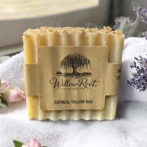 Oatmeal Tallow Cold Process Soap, Handmade, Hand cut