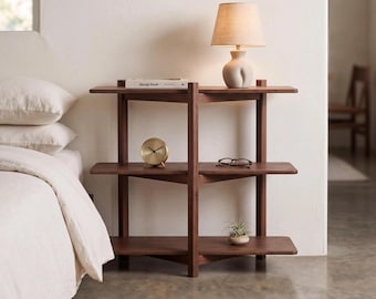 Estantería minimalista de madera maciza, estante de almacenamiento para recibidor, organizador para sala de estar DL1010BZ