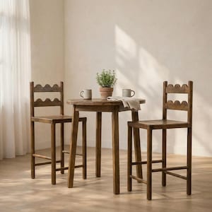 Personalized Bar Stool with Engraved Name, Solid Wood Counter Height Stool, Custom Farmhouse Kitchen Chair, Unique Gift Idea DL1011BZ