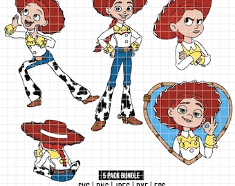 6218 - Jessie The Cowgirl bundle Svg, Eps, Png, Dxf, Jpeg (Singing - Posing - Heart - Angry - Offended)