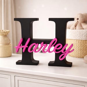 3D Printed Custom Name Sign, Freestanding PLA Nursery Decor, Layered Letter Art