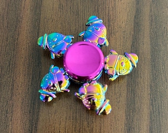 Penguin Waddle Fidget Spinner: Iridescent Rainbow Metal Smooth Rotation Handheld Gadget Toy