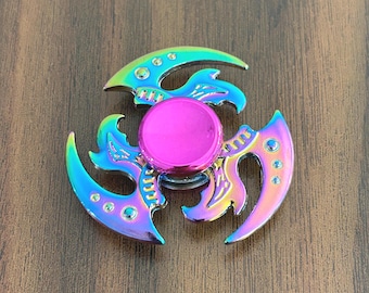 Iridescent Flame Fidget Spinner: Heavy Metallic Tribal Focus Tool Gadget