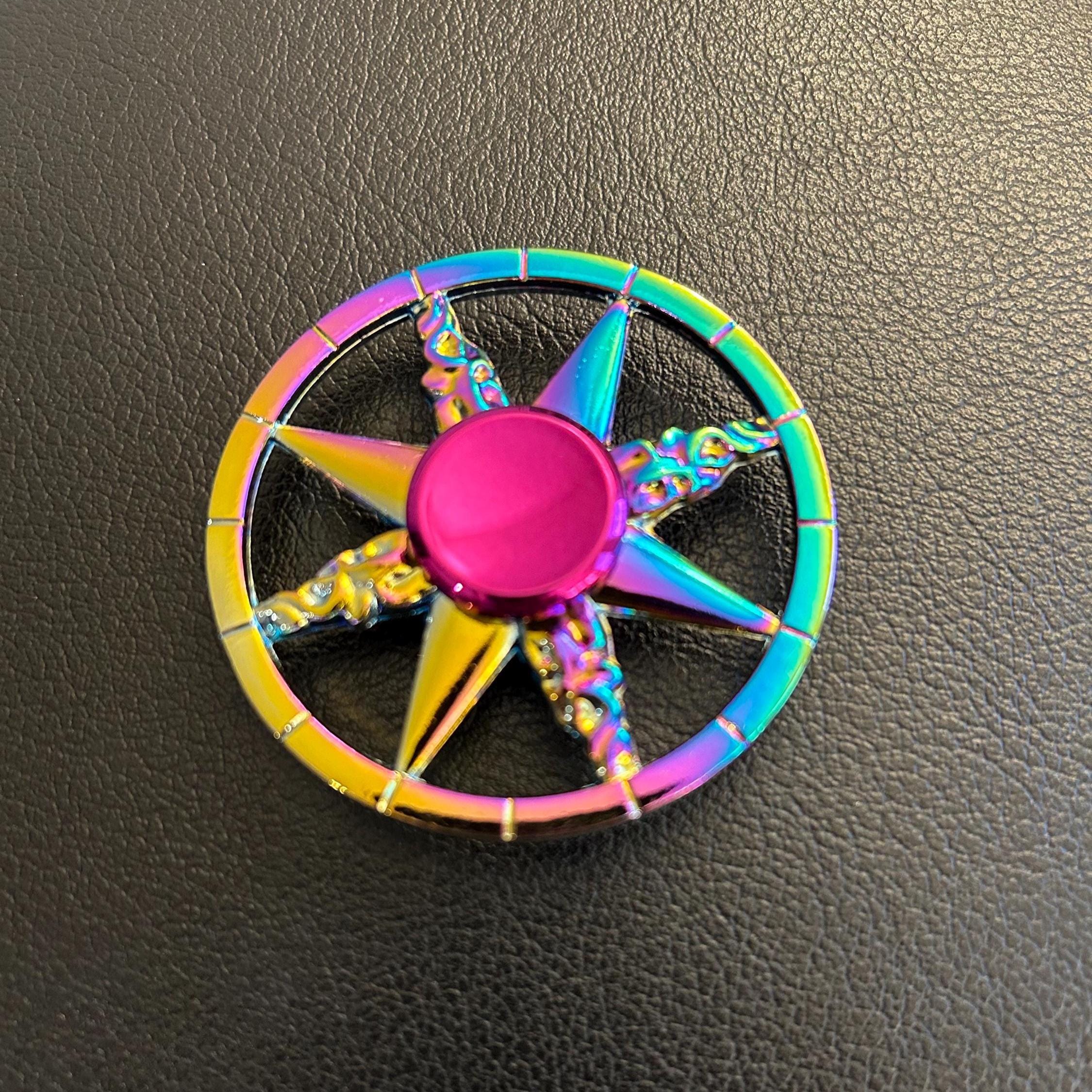 Fidget Compass Iridescent Star Compass Fidget Spinner: Rainbow Metal Focus EDC Tool - Etsy