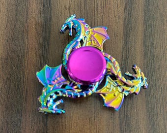 Iridescent Dragon Fidget Spinner | Metallic Fantasy Focus Tool