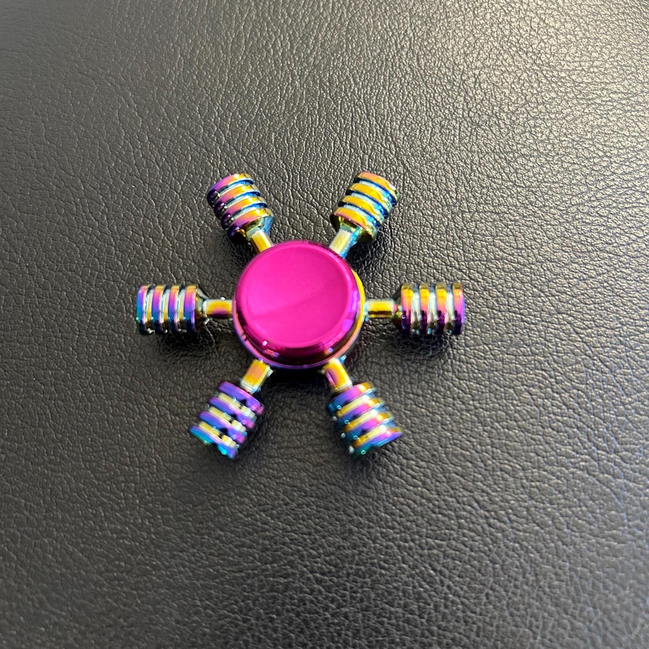 Rainbow Radial Piston Fidget Spinner Metallic 6-cylinder Engine Kinetic ...