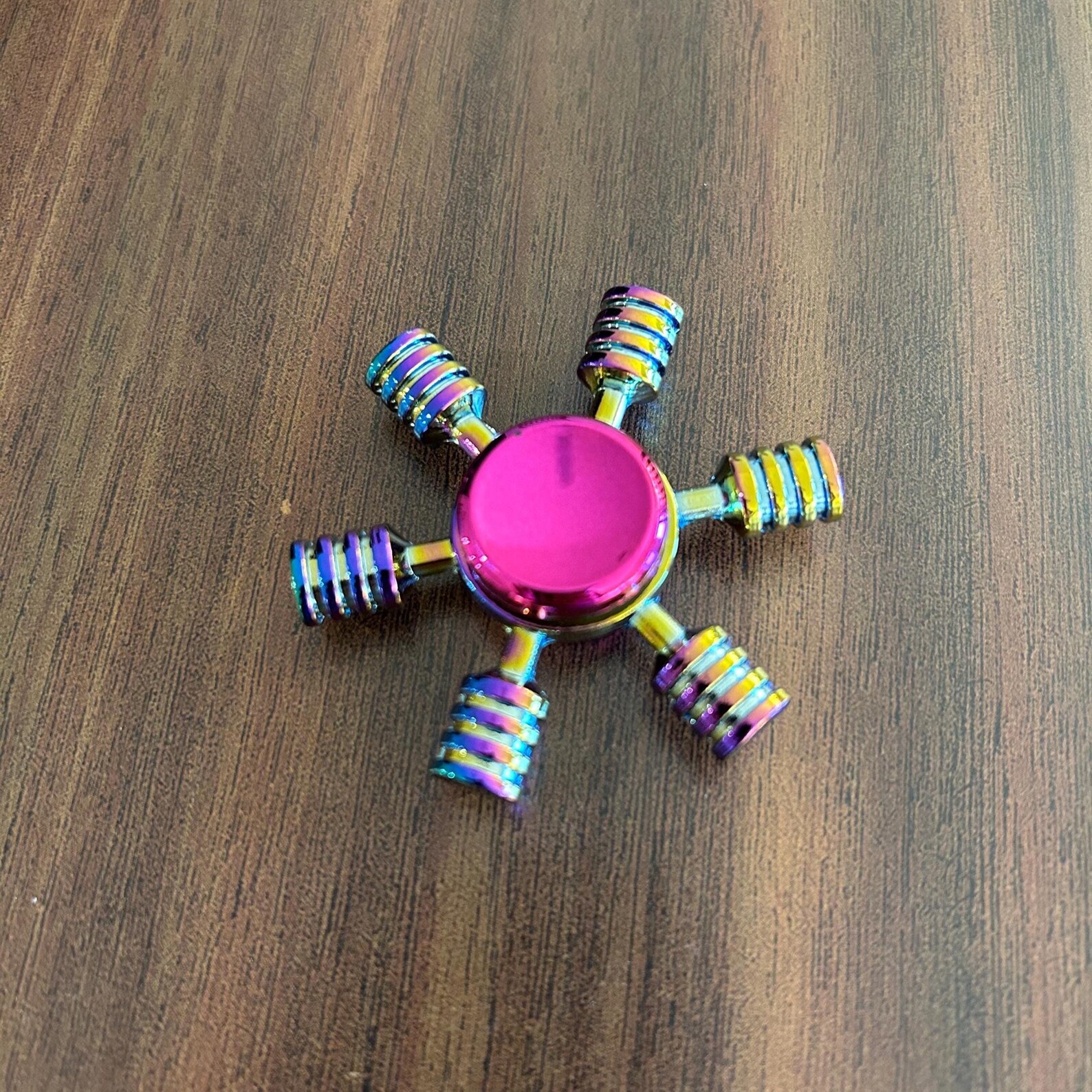 Rainbow Radial Piston Fidget Spinner Metallic 6-cylinder Engine Kinetic ...
