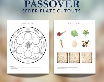 Manualidad para el plato del Seder de Pésaj / Actividad imprimible para recortar y jugar para niños (de 4 a 12 años)