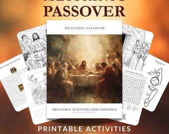 Paquete de páginas para colorear y actividades de la Pascua mesiánica / Manualidades bíblicas de la Última Cena y la Resurrección (Descarga digital)