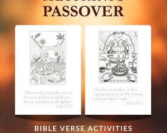 Versículos bíblicos para copiar sobre la Pascua mesiánica / Páginas para trazar la Última Cena (Imprimibles)