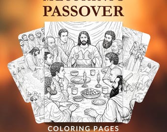 Dibujos para colorear de la Pascua mesiánica para niños / 7 hojas imprimibles de la Resurrección de Pascua, el Cordero de Dios, la tumba vacía / Actividad bíblica para la educación en casa