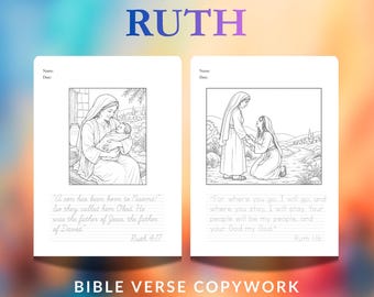 Story of Ruth Scripture Copywork | Bible Handwriting Practice (Printable)