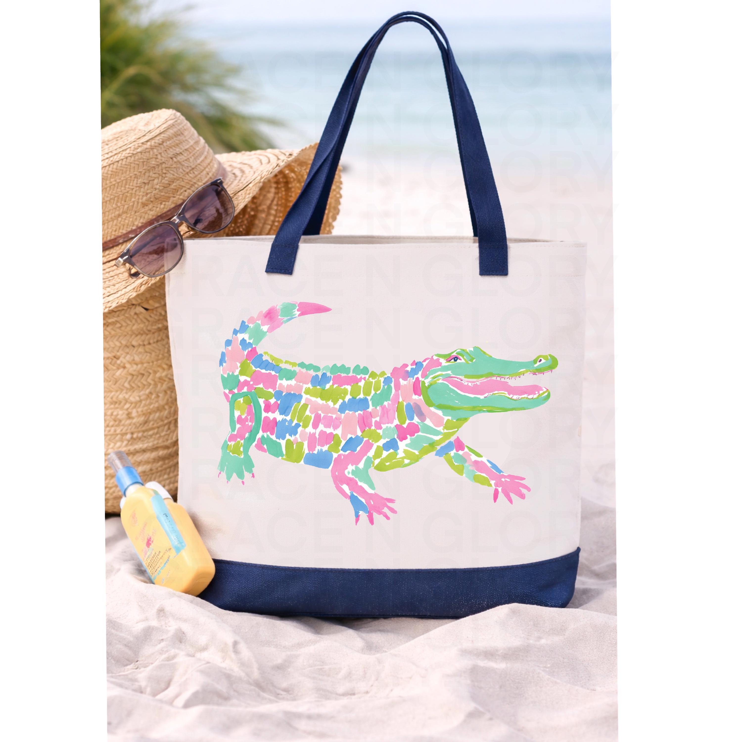Preppy Alligator PNG, Colorful Gator Clipart, Cute Southern Gator PNG ...