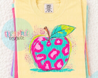 Manzana PNG, Diseño de sublimación para la vuelta al cole, Camiseta de profesor PNG, Clip art de manzana preppy, Descarga de PNG escolar bonito