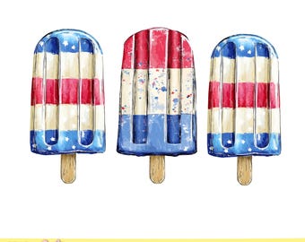 Patriottische ijslolly PNG, 4 juli ijslolly clipart, rood wit blauw png, zomer ijslolly ontwerp, USA sublimatie PNG, Independence Day