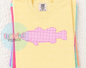PNG de pez a cuadros rosas / Descarga digital de pez estilo preppy / Diseño de sublimación de pez costero / PNG de pesca femenina / Imágenes prediseñadas de verano en la playa