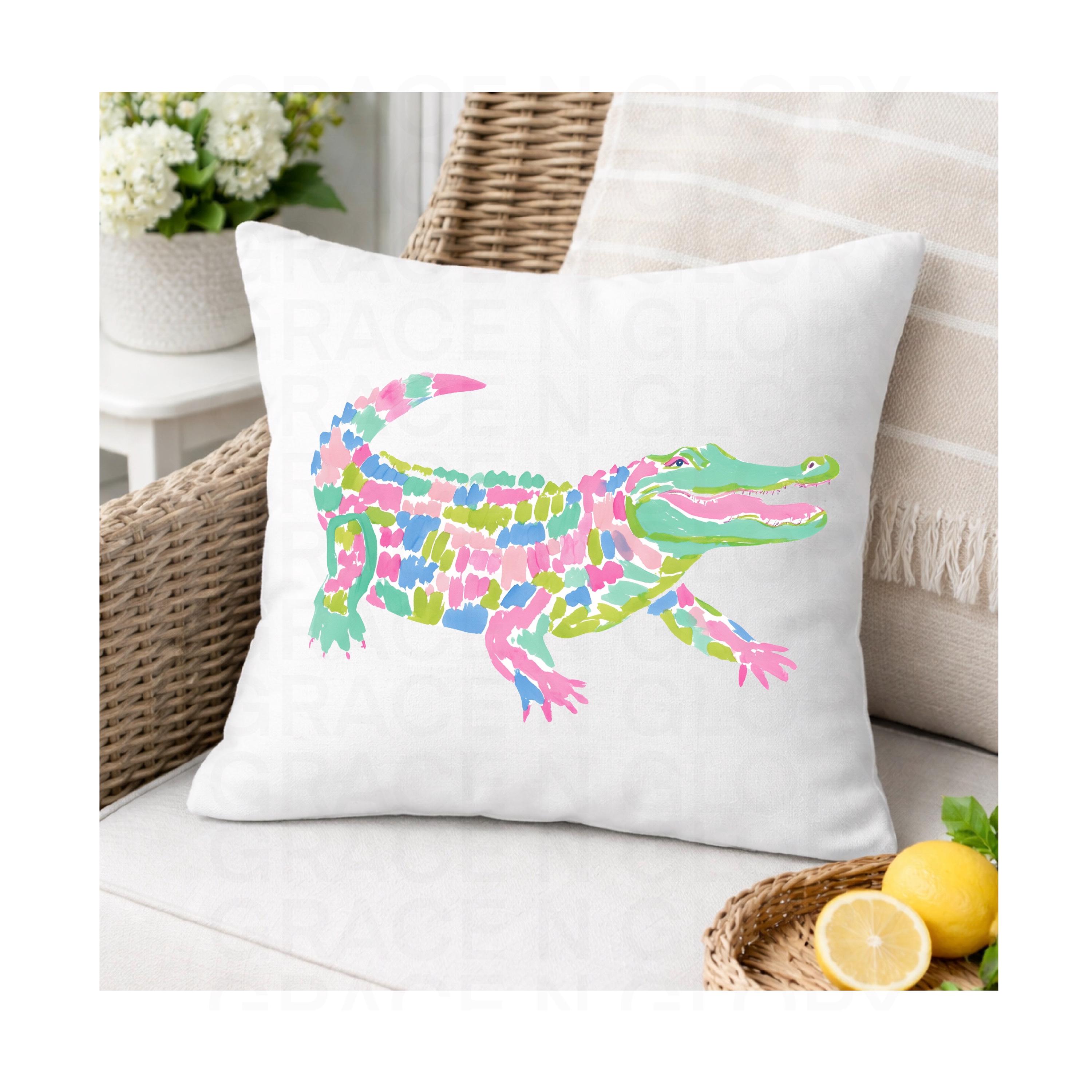 Preppy Alligator PNG, Colorful Gator Clipart, Cute Southern Gator PNG ...