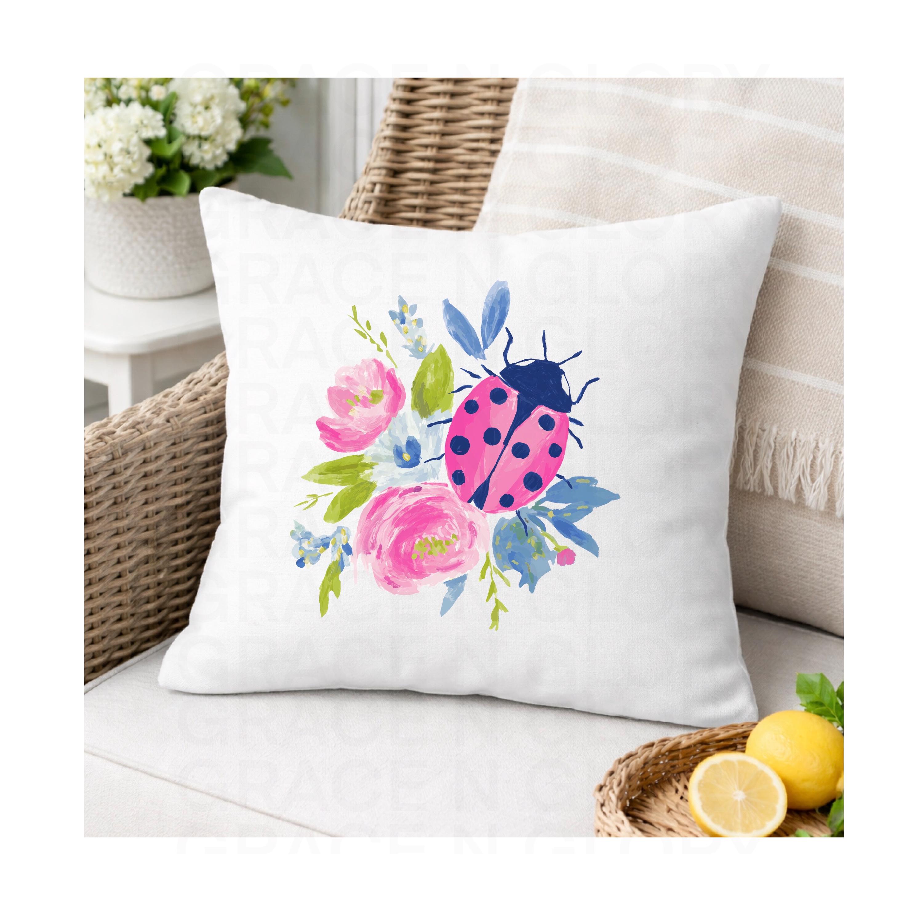 Ladybug Floral PNG, Cute Spring Ladybug Clipart, Watercolor Ladybug ...