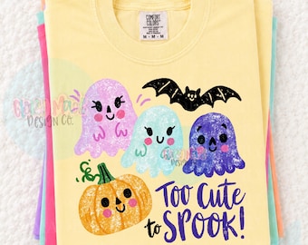PNG de fantasmas adorables / PNG de Halloween para niñas / Paquete de PNG de fantasmas adorables / Imágenes prediseñadas de Halloween en tonos pastel / Diseño de sublimación de fantasmas de calabaza