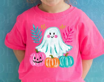 Fantasma preppy PNG / Lindo clipart de fantasma de Halloween / Calabaza rosa PNG / Sublimación de Halloween coqueta / Halloween femenino PNG / Fantasma de moda