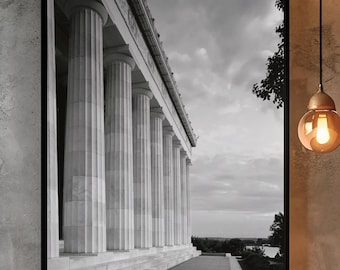 Classical Marble Columns Wall Art, Elegant Architecture Print, Doric Colonnade