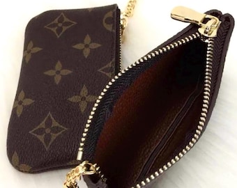 Handmade Key Pouch, Luxury Coin Purse, Brown Keychain Wallet