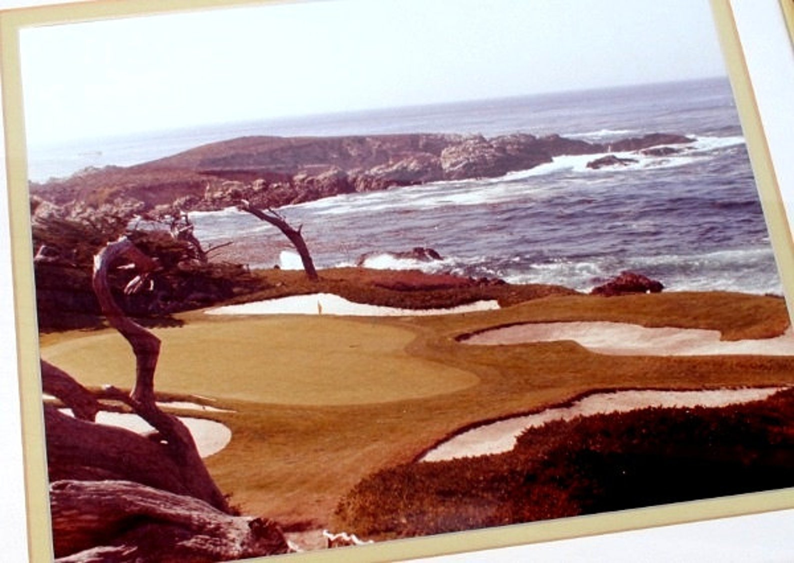 Vintage Golf Photo Framed Art Pebble Beach Course Original Etsy