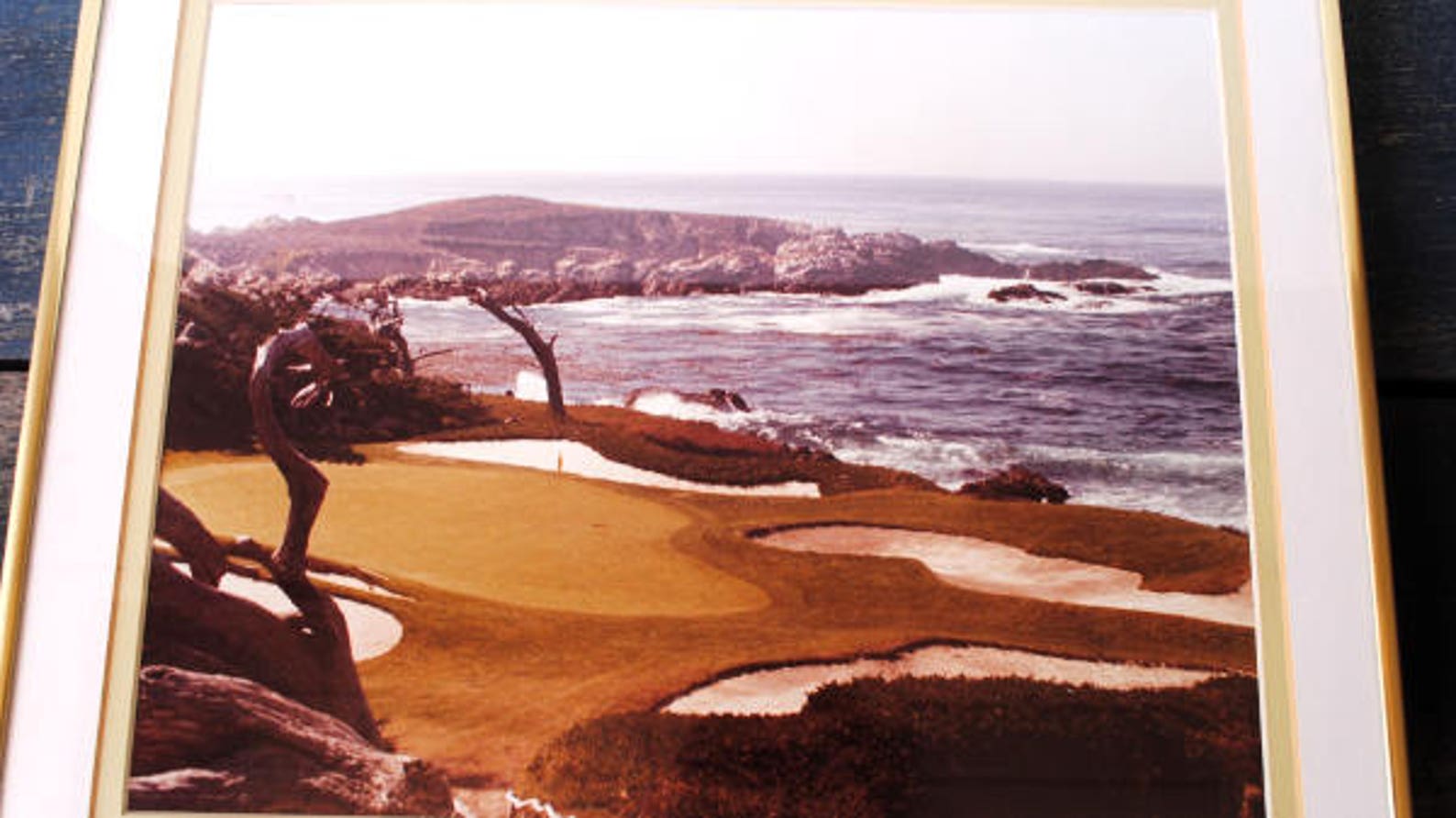 Vintage Golf Photo Framed Art Pebble Beach Course Original Etsy