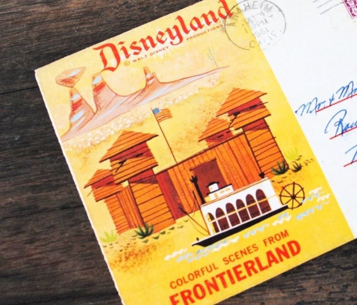 Vintage Disneyland Postcards Set Frontierland Tom Etsy