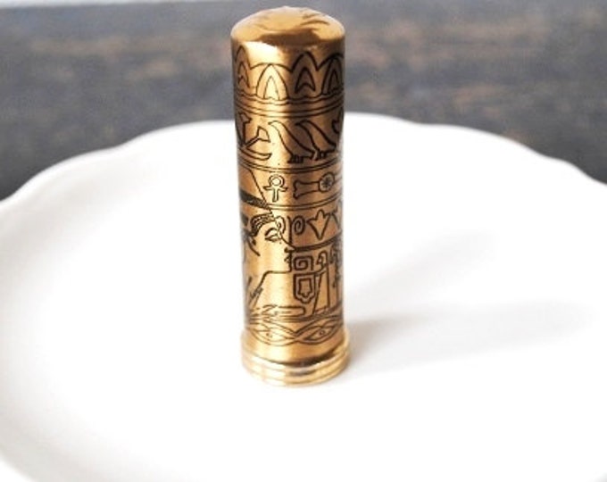 1970s Vintage Lipstick Tube Gold Metal Rare Egyptian Etsy