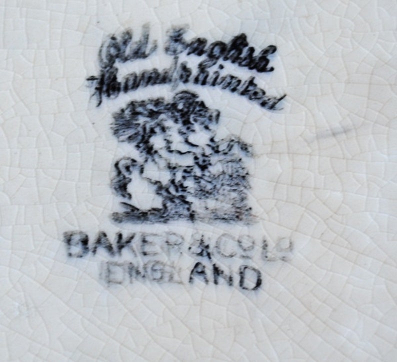 Baker & Co English China Platter Antique Spatter Pink Rose Etsy