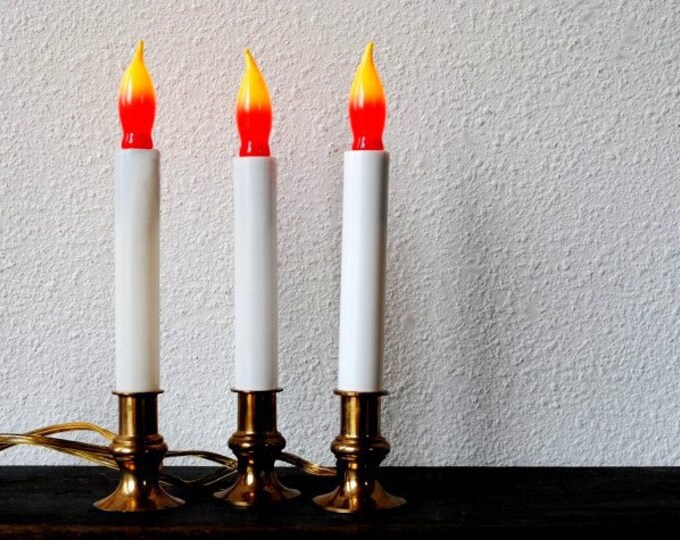 Vintage Christmas Candle Electric Lights, Flame Bulb Glass Light Set