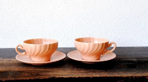 Franciscan Coronado Cream Soup Bowl /& Saucer Set 1930s Gladding McBean Antique China Dinnerware