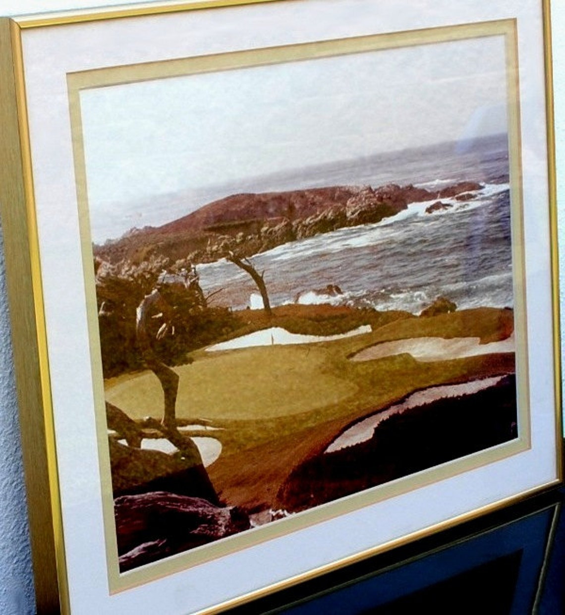 Vintage Golf Photo Framed Art Pebble Beach Course Original Etsy