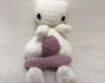 Mewtwo Crochet Plushie – Handmade Fluffy Amigurumi, Pokémon Inspired Plush