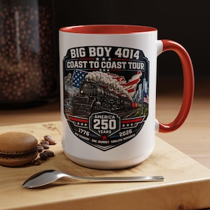 Big Boy 4014 Coast to Coast Tour Ceramic Mug-America 250 Train Coffee Cup-Steam Locomotive