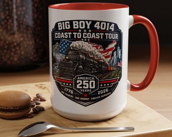 Big Boy 4014 Coast to Coast Tour Ceramic Mug-America 250 Train Coffee Cup-Steam Locomotive