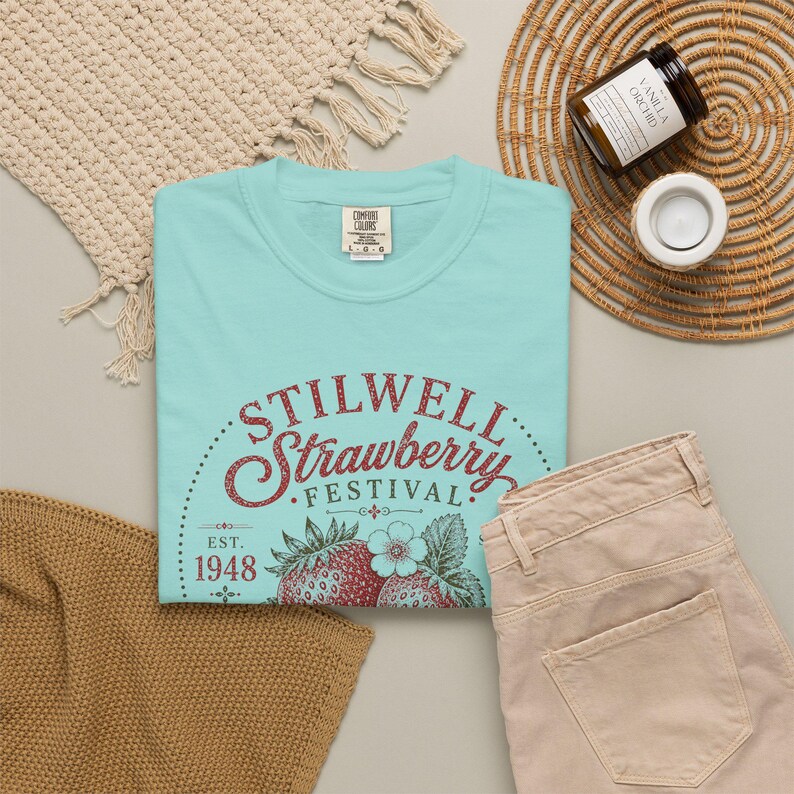 Stilwell Oklahoma Strawberry Festival Comfort Colors Tee, Cottagecore Summer Fruit Shirt image 12