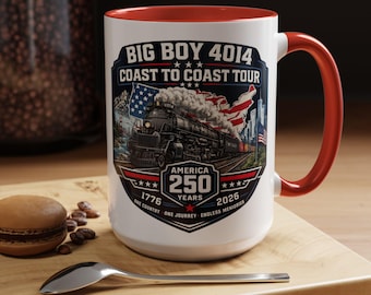 Big Boy 4014 Coast to Coast Tour Ceramic Mug-America 250 Train Coffee Cup-Steam Locomotive